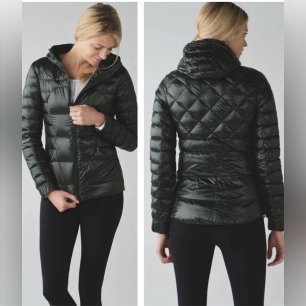 Lululemon Fluffin Awesome Jacket Black 800 Fill Goose Down Puffer Coat Packable